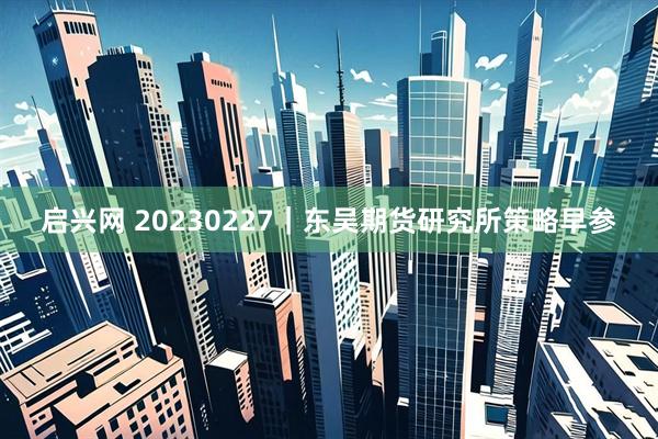 启兴网 20230227｜东吴期货研究所策略早参