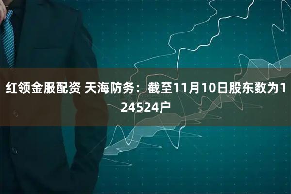 红领金服配资 天海防务：截至11月10日股东数为124524户