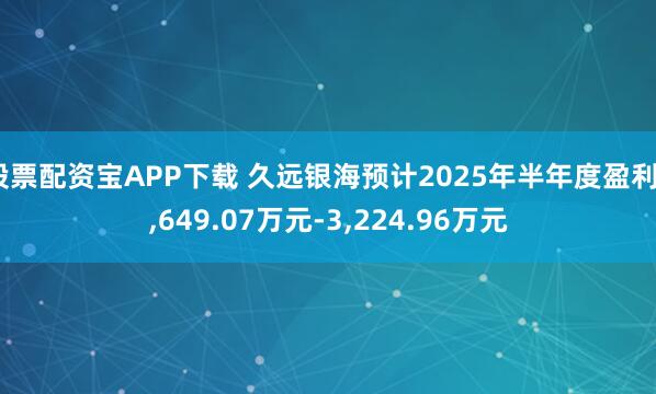 股票配资宝APP下载 久远银海预计2025年半年度盈利2,649.07万元-3,224.96万元